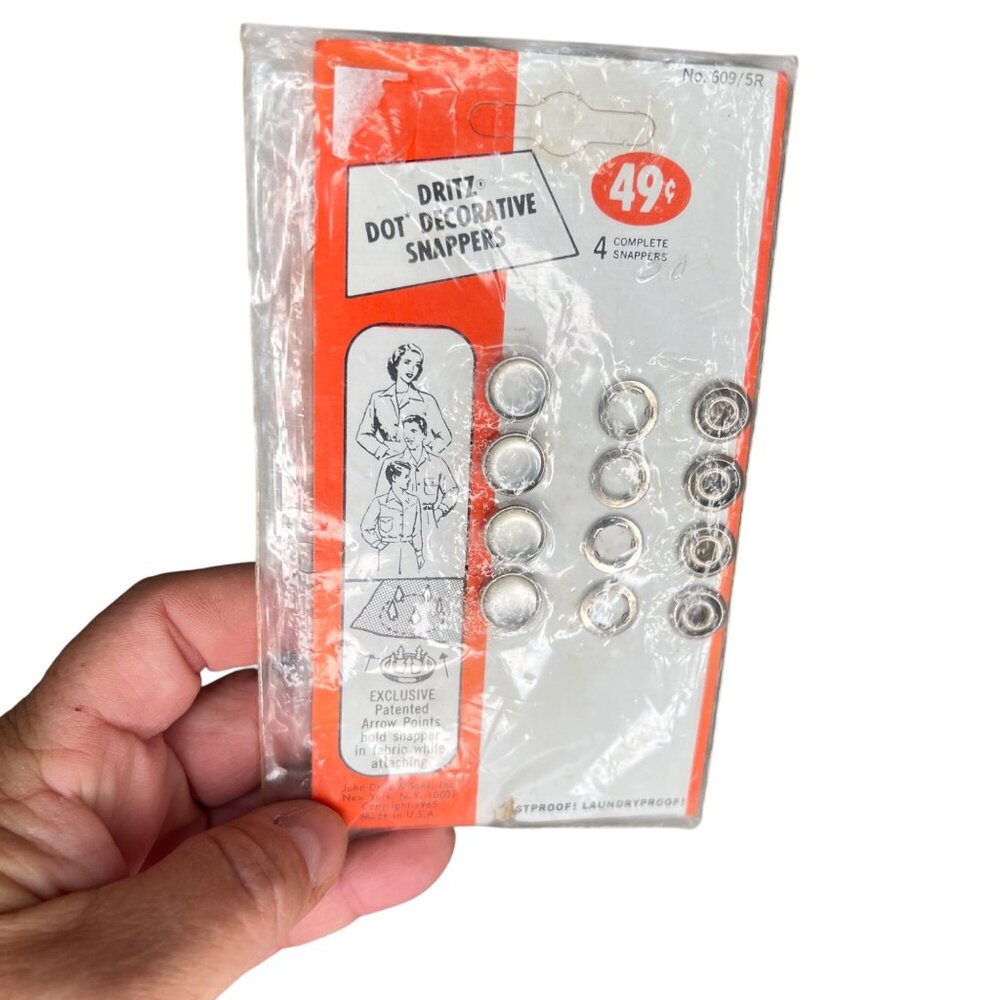 Dritz Dot Decorative Snap Fasteners 4 Complete Sets Clothing Fasteners